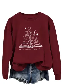 Round Neck Simple Women's Long Sleeve Letter Loose Sweatshirt - 11 Colour-Xl - View 1