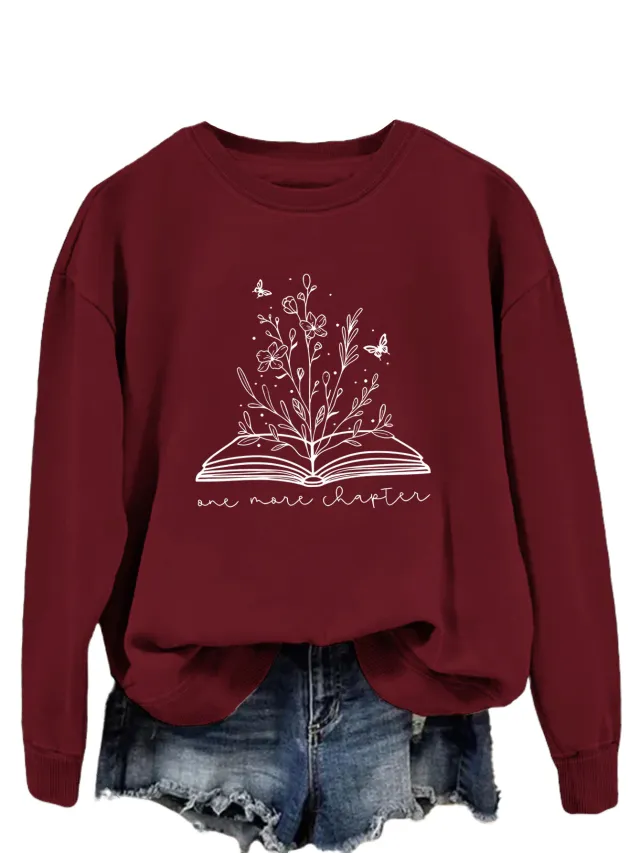 Round Neck Simple Women's Long Sleeve Letter Loose Sweatshirt 11 Color Xl - Shop at LoveMi