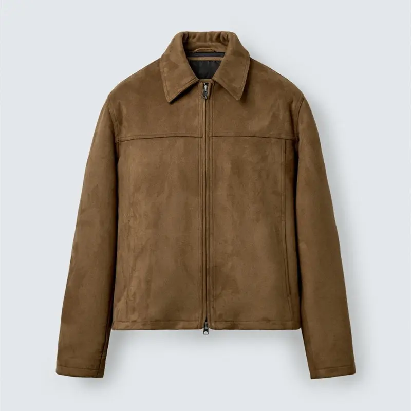 Early Spring New Mens Suede-Textured Jacket Coat