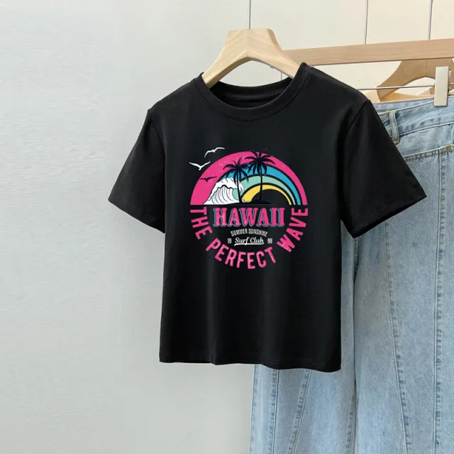 New Dog Print Top Slim Fit Cotton Base Shirt Hawaiian Black - Shop at LoveMi