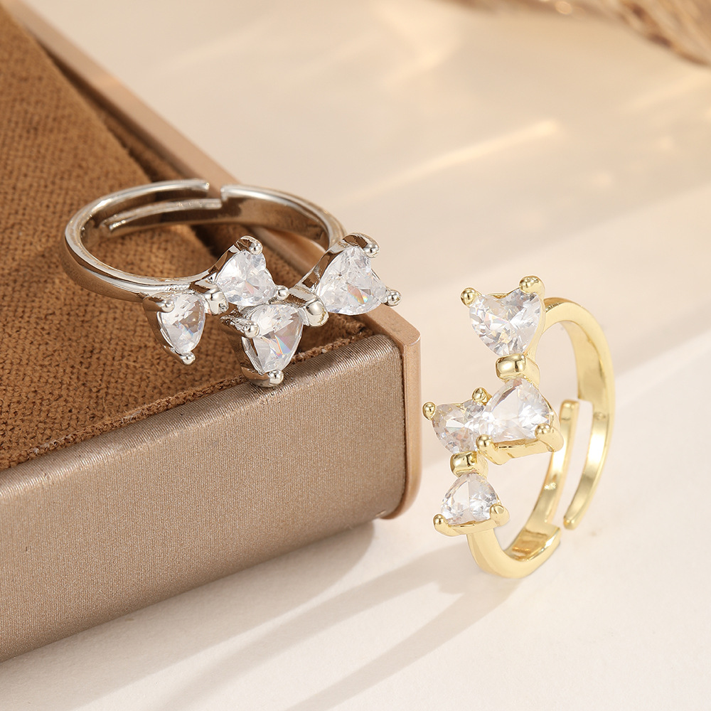Euro-American Cross-Border Fashion Copper-Gilded Ring With Colorful Zircon Inlays