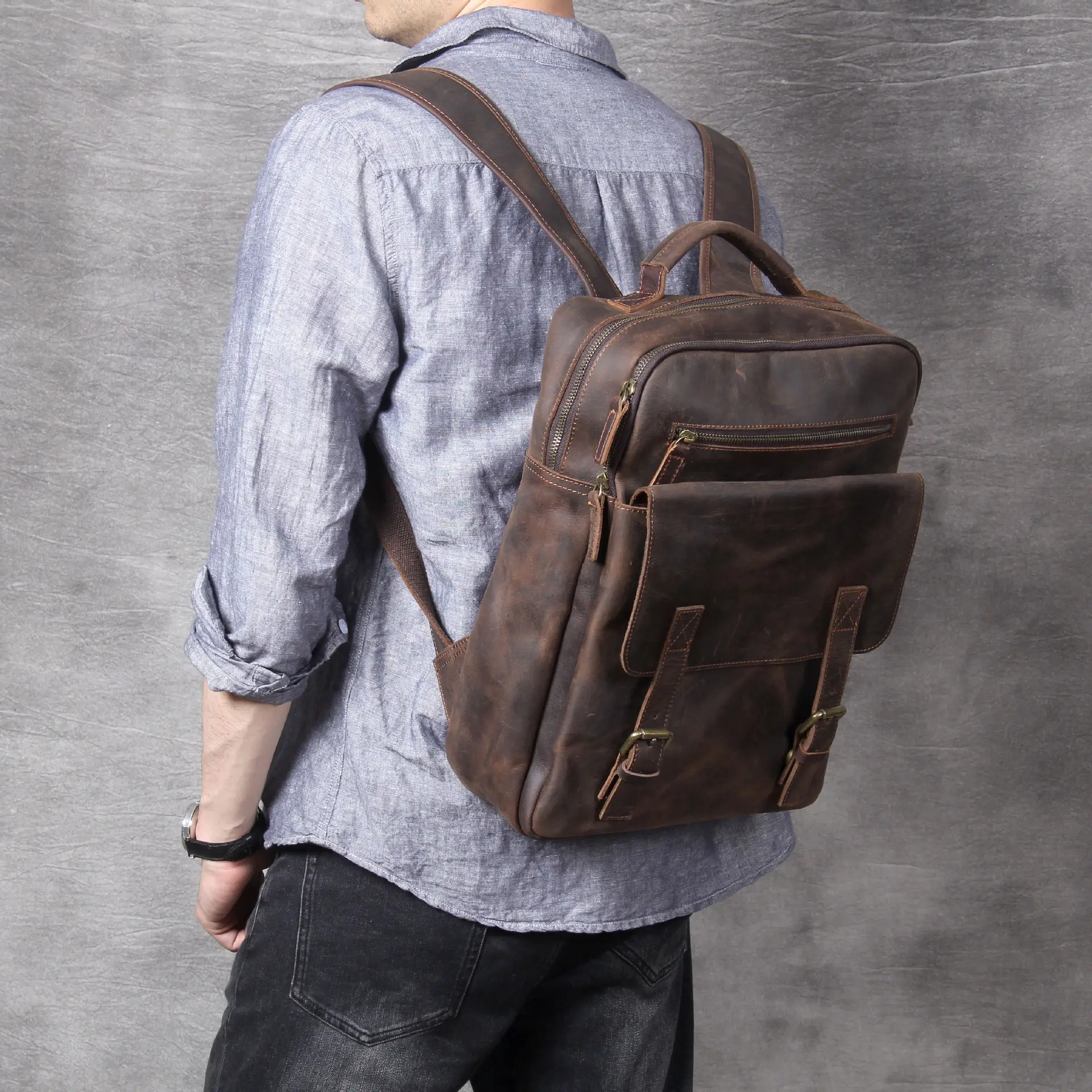 Retro Crazy Horse Leather Handmade First Layer