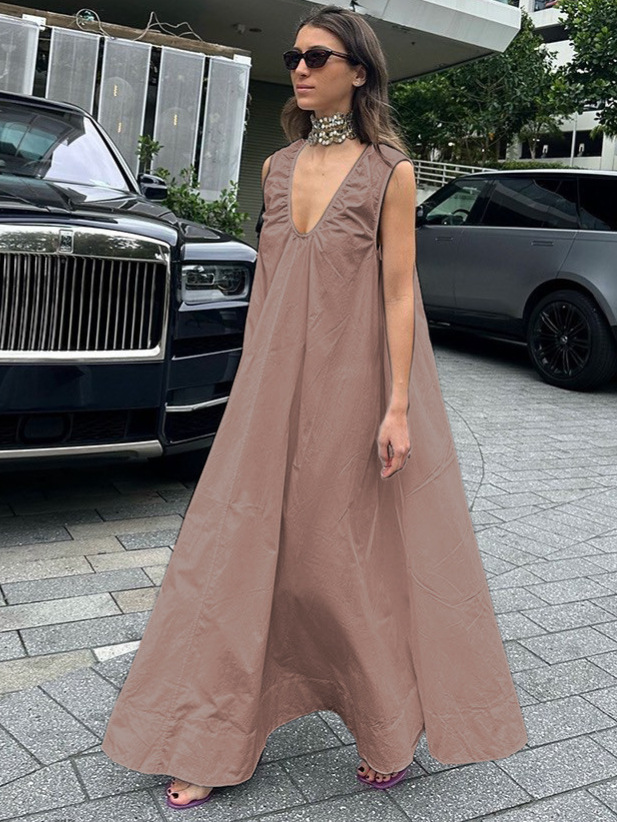 Women's Niche Pleated V-neck Vest Skirt