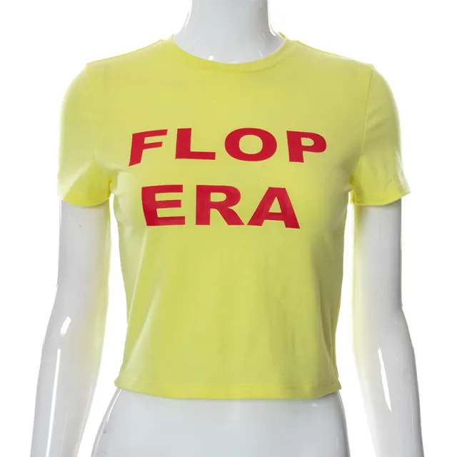 T shirt Women's Printed Short Sleeve Yellow - Shop at LoveMi