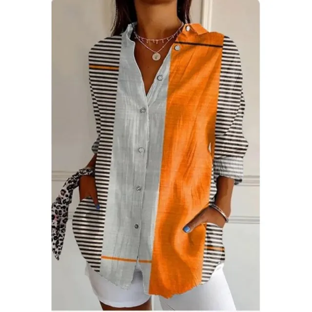 Printed Autumn Leisure Loose Shirt Women's Top Dy59222 L - Shop at LoveMi