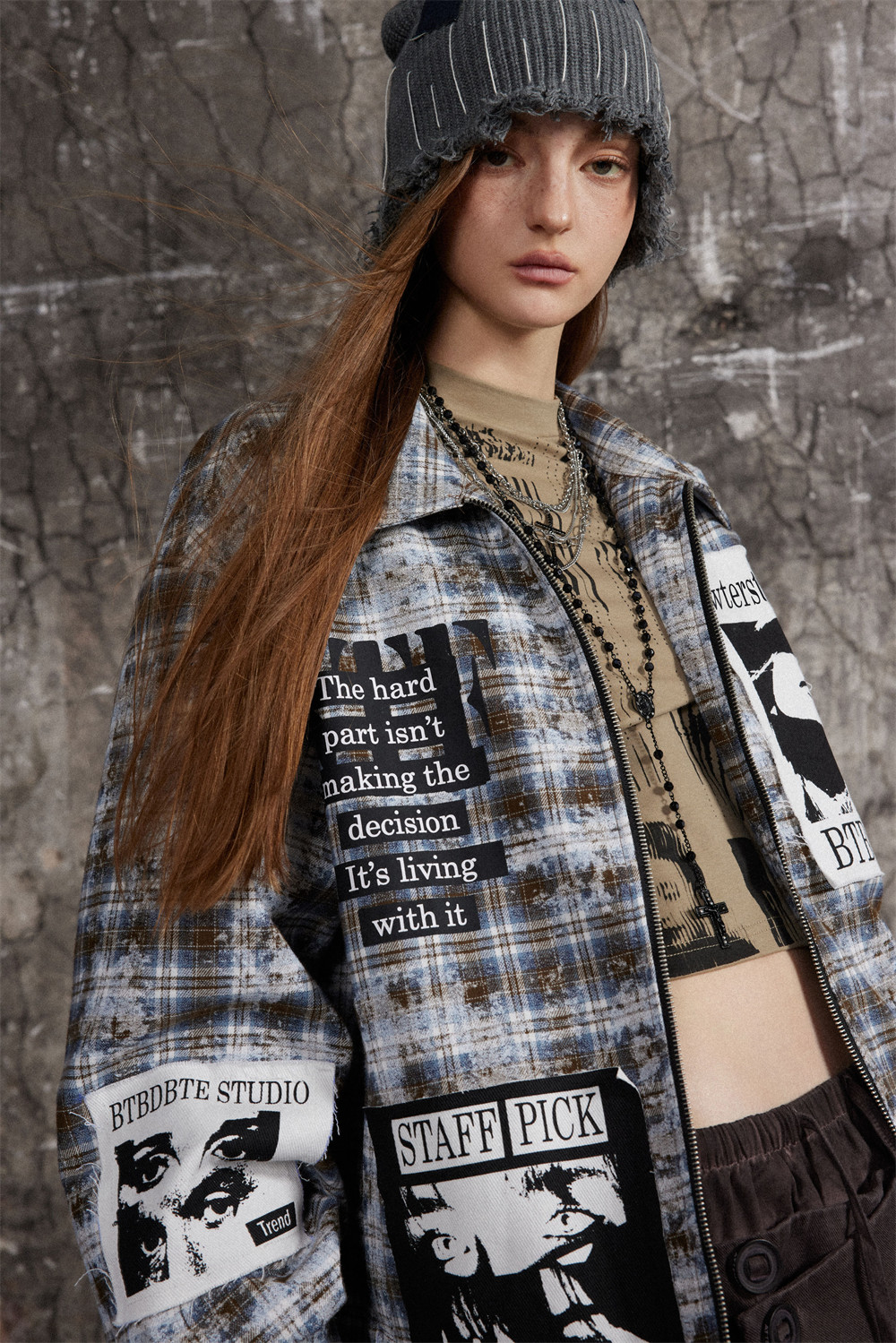 Distressed Plaid Jacket For Men