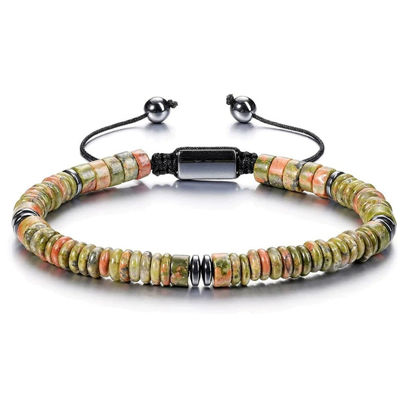Natural Agate And Black Magnet Stone Bracelet