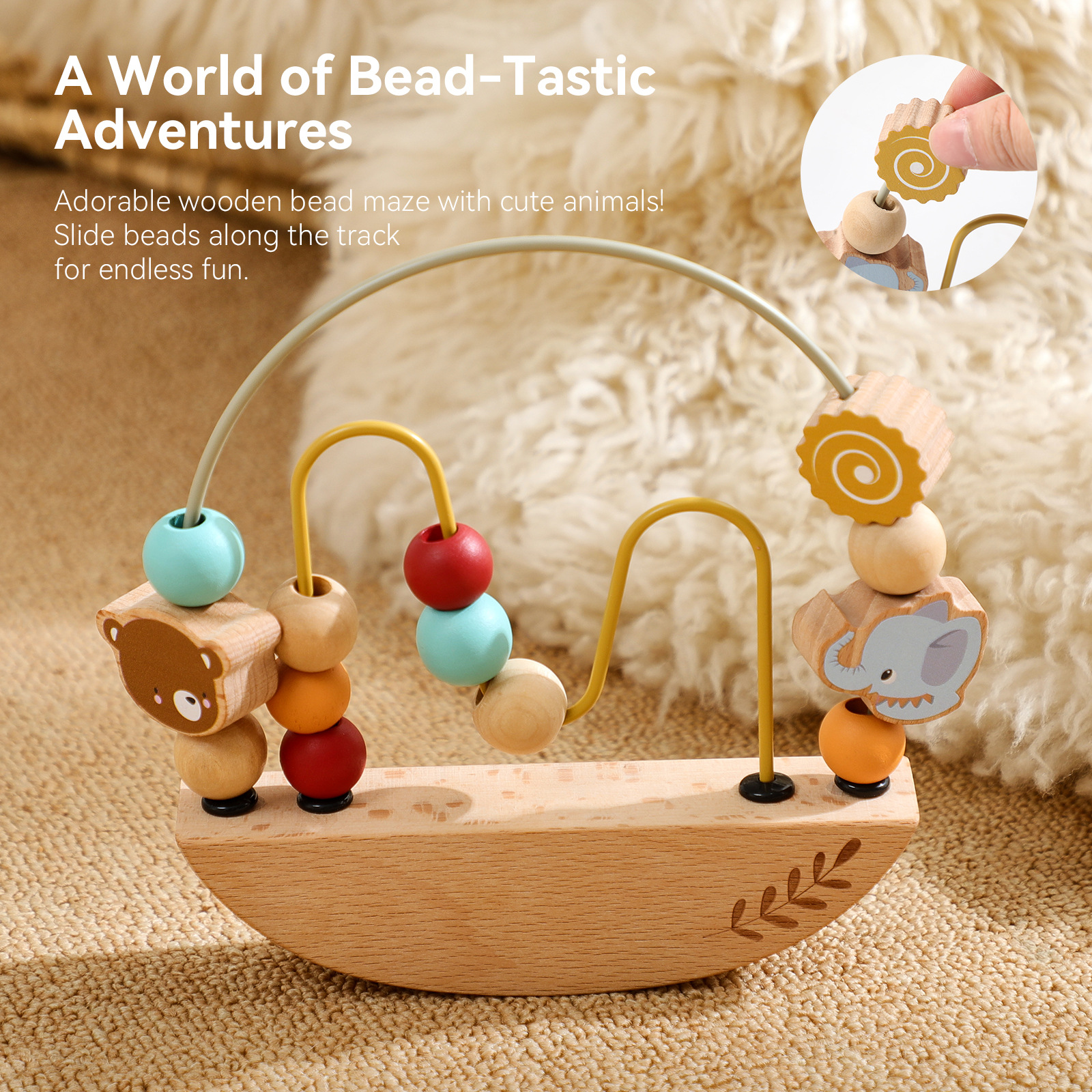 Ten-bead Stringing And Bead-looping Montessori Early-learning Hands-on Educational Toy