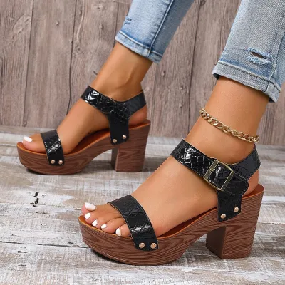 Women's High-heeled Sandals Strap Peep Toe Sandals