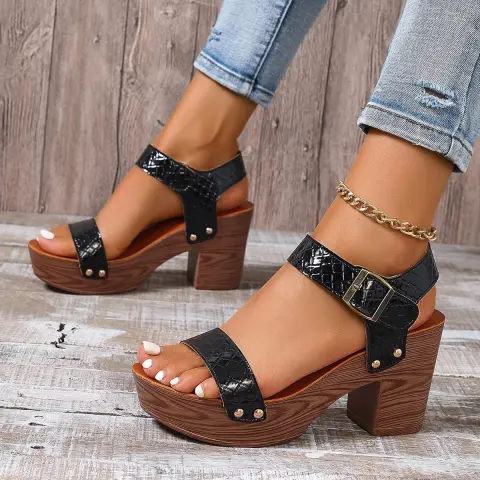 Women's High-heeled Sandals Strap Peep Toe