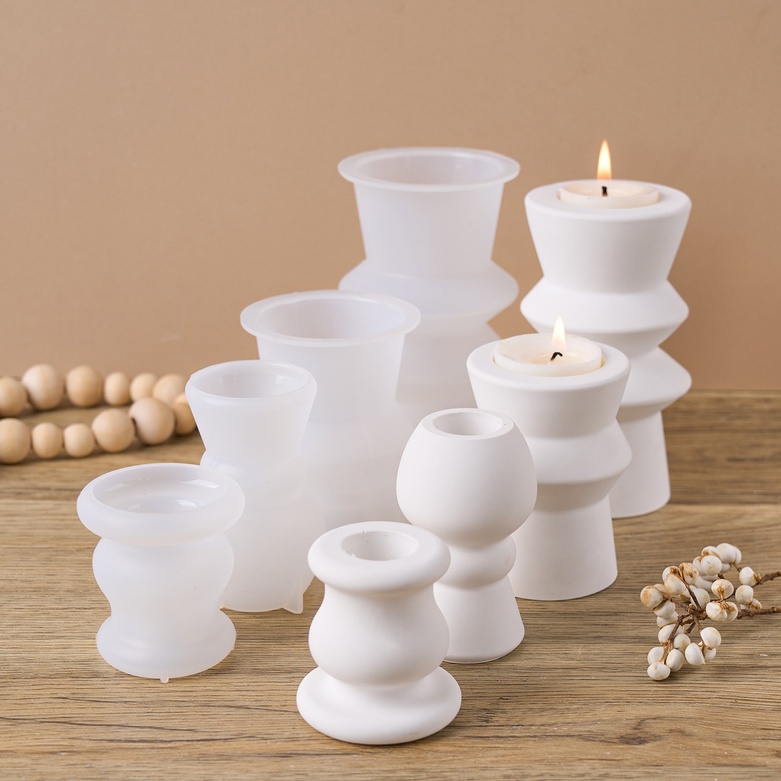 Euclidean Geometry Cylindrical Candlestick Resin Silicone Mold