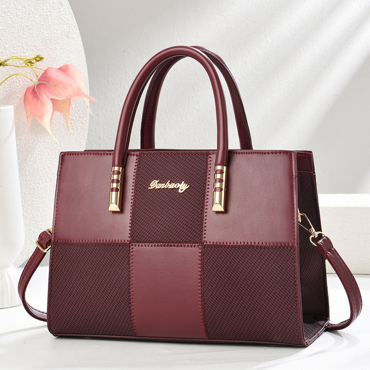 New Stylish Large-capacity Womens Tote Bag With A Bold Color-block Patchwork Design