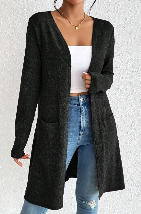 Hot selling Casual All match Knit Cardigan From Europe And The US Black - Shop at LoveMi