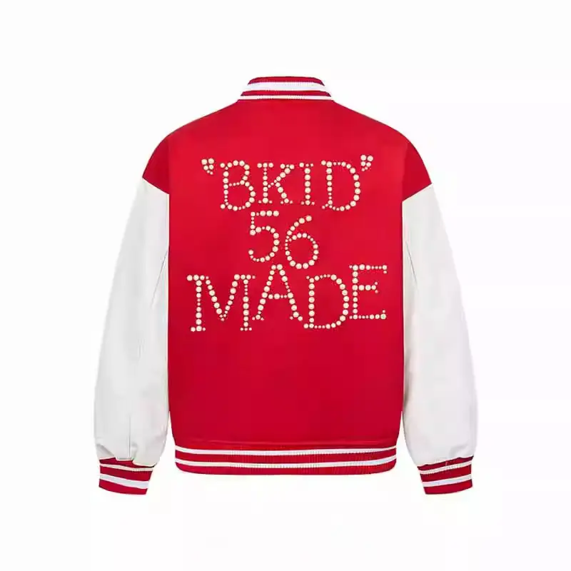 American Fashion Brand Beaded Baseball Uniform Jacket