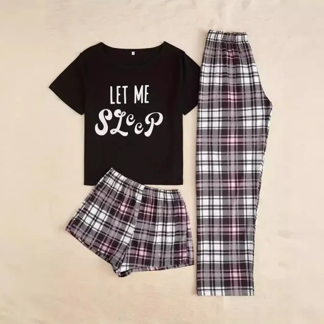 Home Wear Panda Three piece Short Sleeve Shorts Trousers Suit Color 2 Xl - Shop at LoveMi