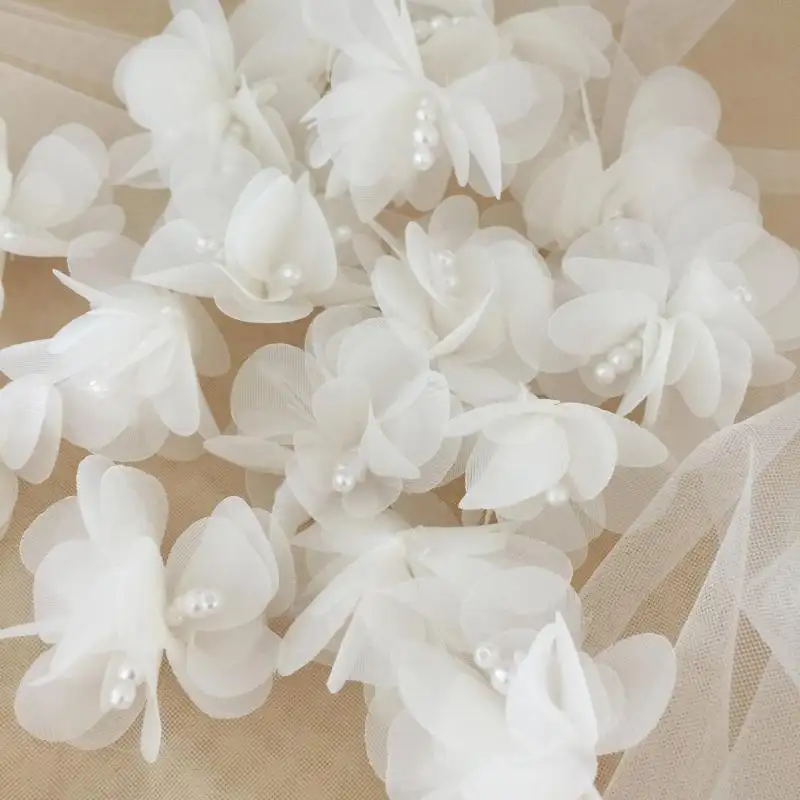 Handmade Beaded Pearl Lace Flower