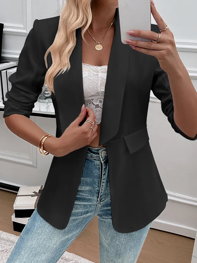 European And American Autumn And Winter Long Sleeves Women's Slim Top Black - Shop at LoveMi