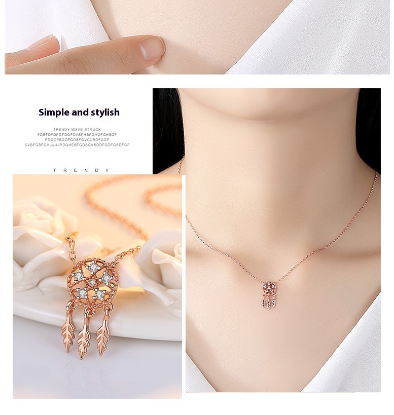 S925 Silver Dreamcatcher Necklace For Women Fashion European And American Style
