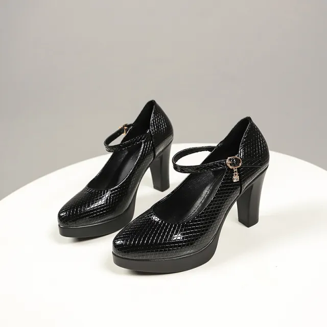 Low cut Chunky Heel Fashion Autumn Women's Shoes Black - Shop at LoveMi