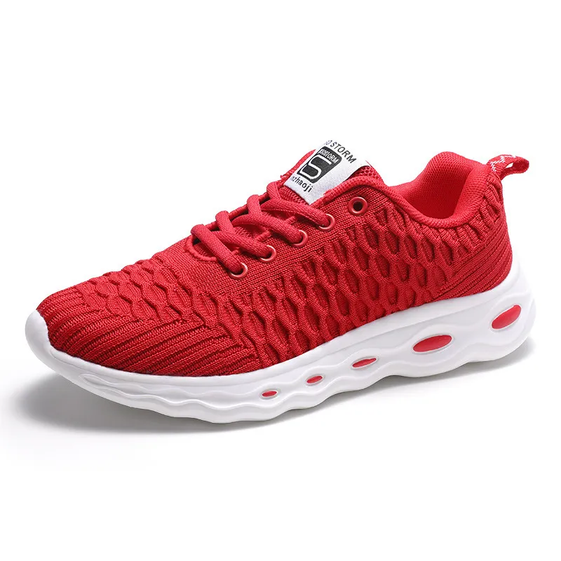 Mesh Surface Lightweight Casual Sneaker Women - Red