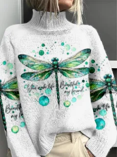 Women's Woolen Sweater Fashion Personality Turtleneck Sweater - Style 10-L - View 1
