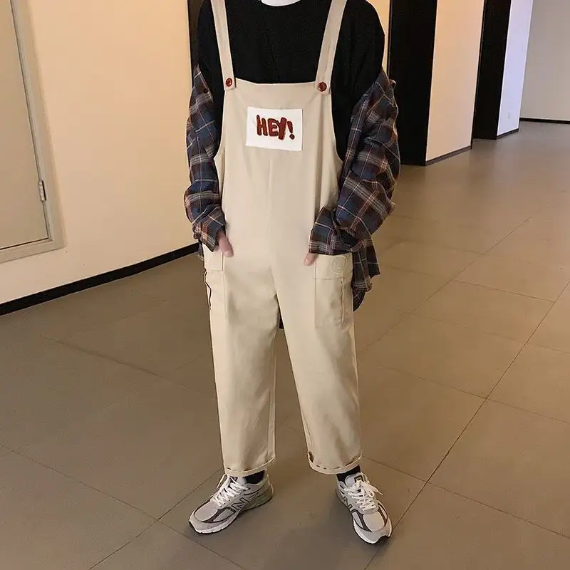 Men's Retro Casual Straight-Leg Work Overalls