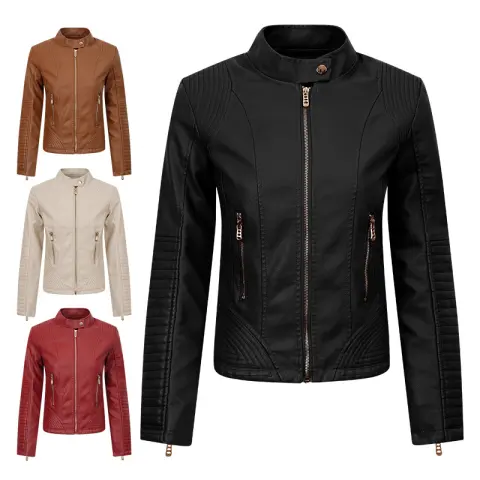Fashion Leather Jacket Coat Women