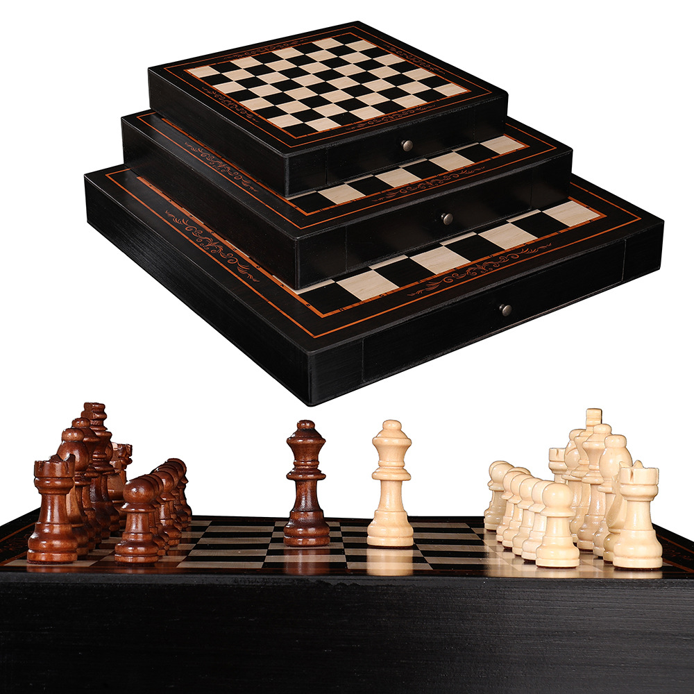 Desktop Wooden Chess Set Educational Board Game (24cm)