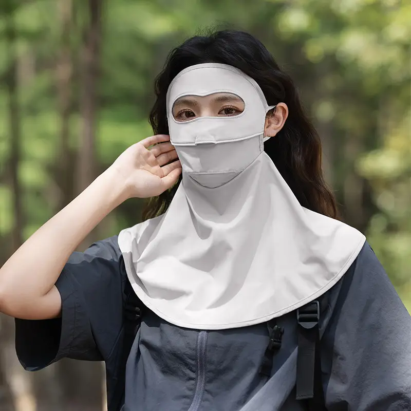 Full-Face Sun Protection Womens Thin Ice-Silk Neck-Protecting