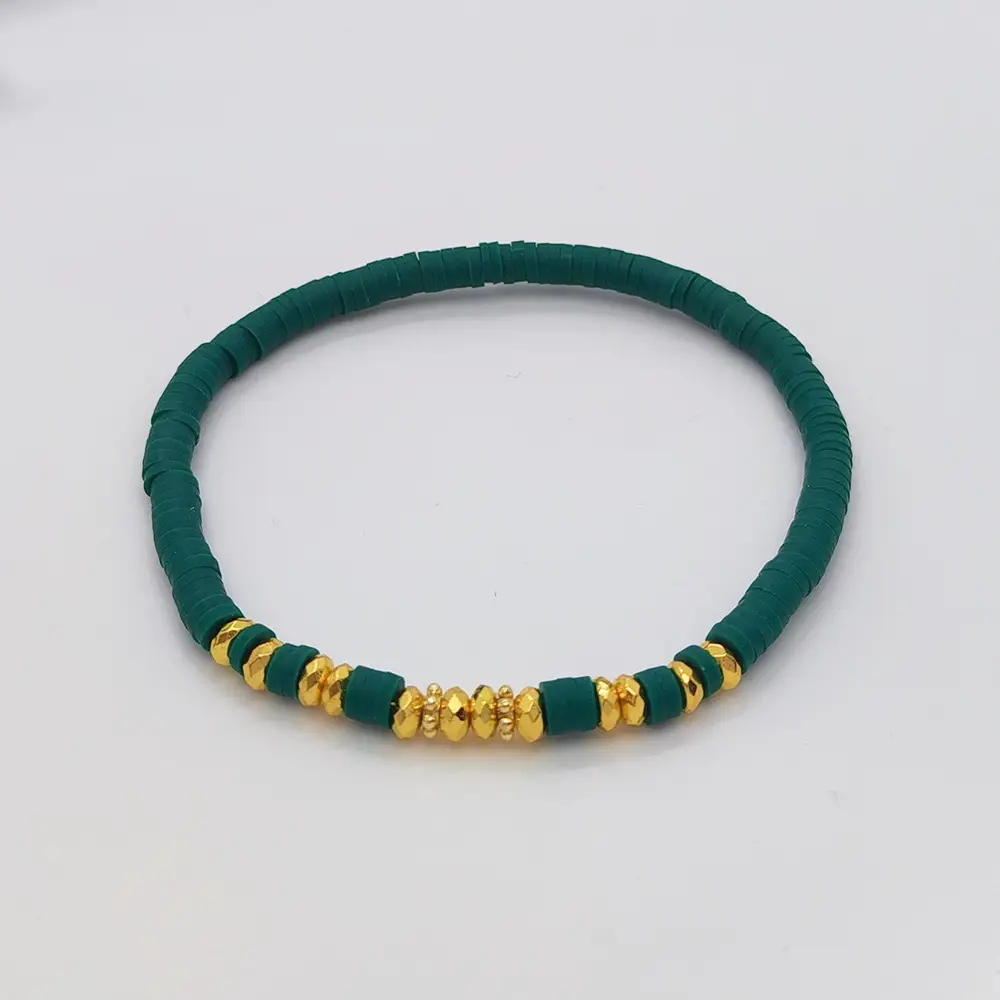 Holiday Beach Style Bracelet Female Color Polymer Clay Beaded Elastic String Bracelet