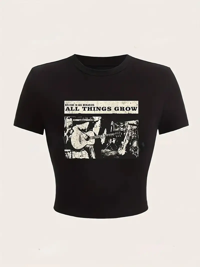 Women's Fashion Street Printed Cropped T-shirt