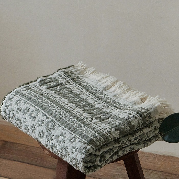 This Retro-style All-cotton Jacquard Blanket