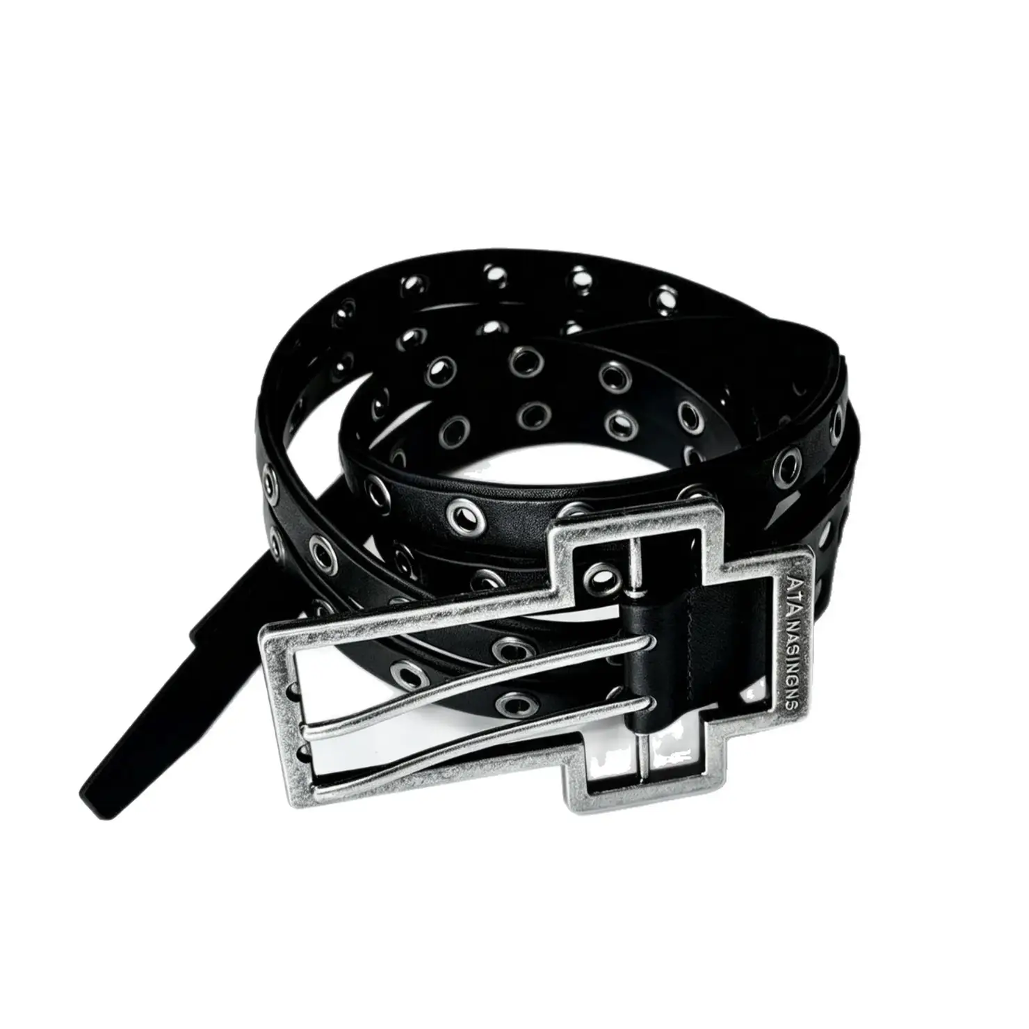 Fashionable Double-prong Buckle Belt Trendy Punk Style