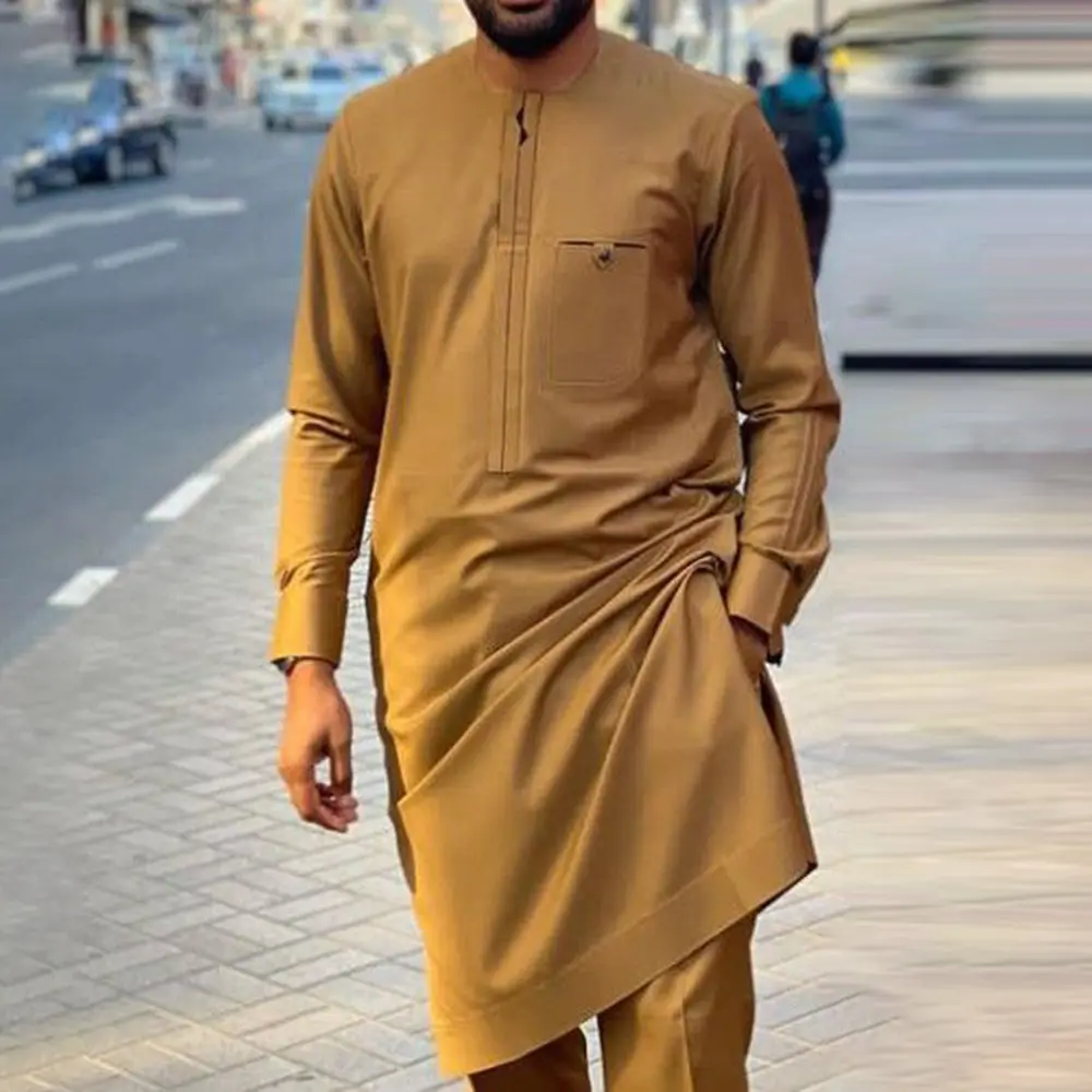 African Style Middle East Casual Brown Slim