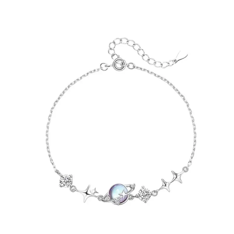 S925 Sterling Silver Pluto Bracelet Womens Niche Fashion