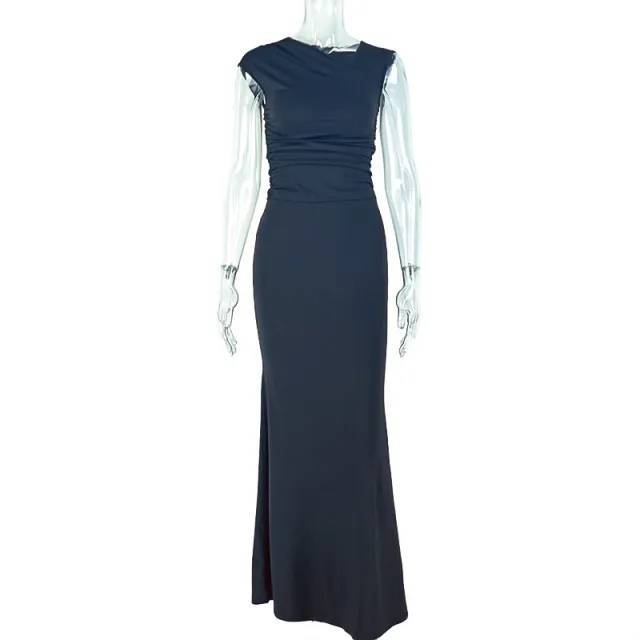 Slim fit Pleated Fashionable Solid color Skirt Suit Black - Shop at LoveMi