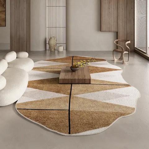 Retro Wabi-Sabi Style Soft Blanket Thickened Soundproof Carpet Easy-to-Care-For