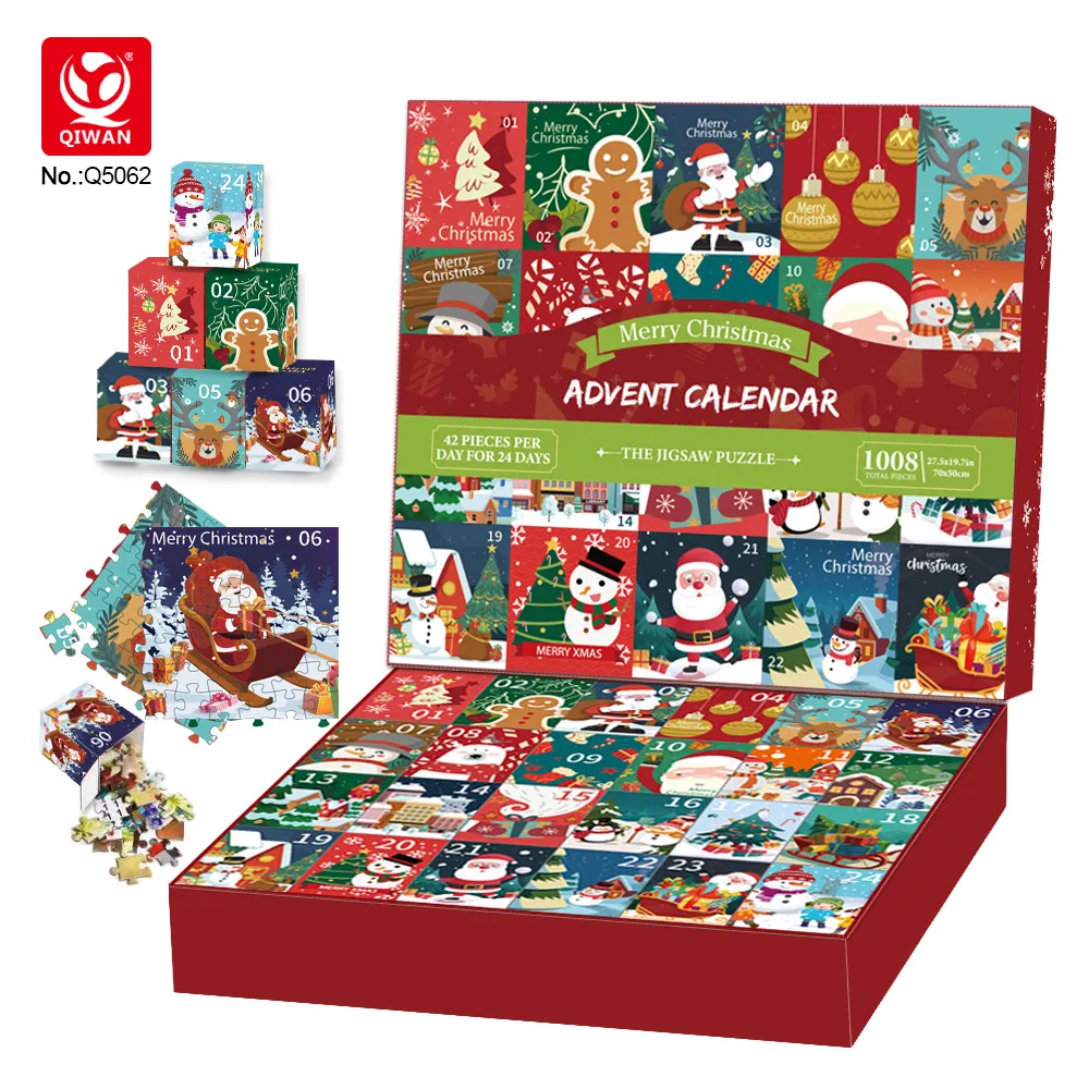 24-grid Christmas Puzzle Blind Box Countdown Calendar Box Decompression Toy - Q5062