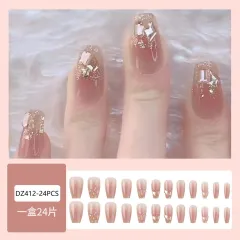 Handmade Wear Armor Champagne Night Nail Tips - Dz412 24Pcs - View 1
