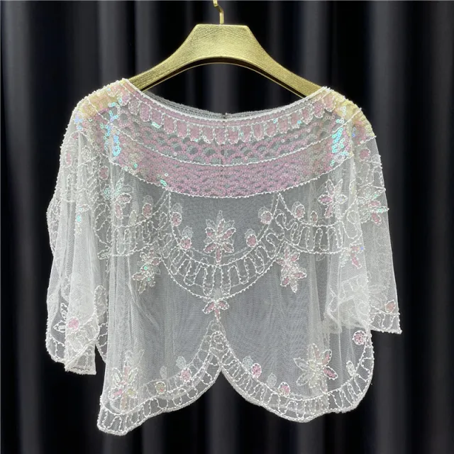 See through Sequined Small Coat Small Waistcoat White - Shop at LoveMi