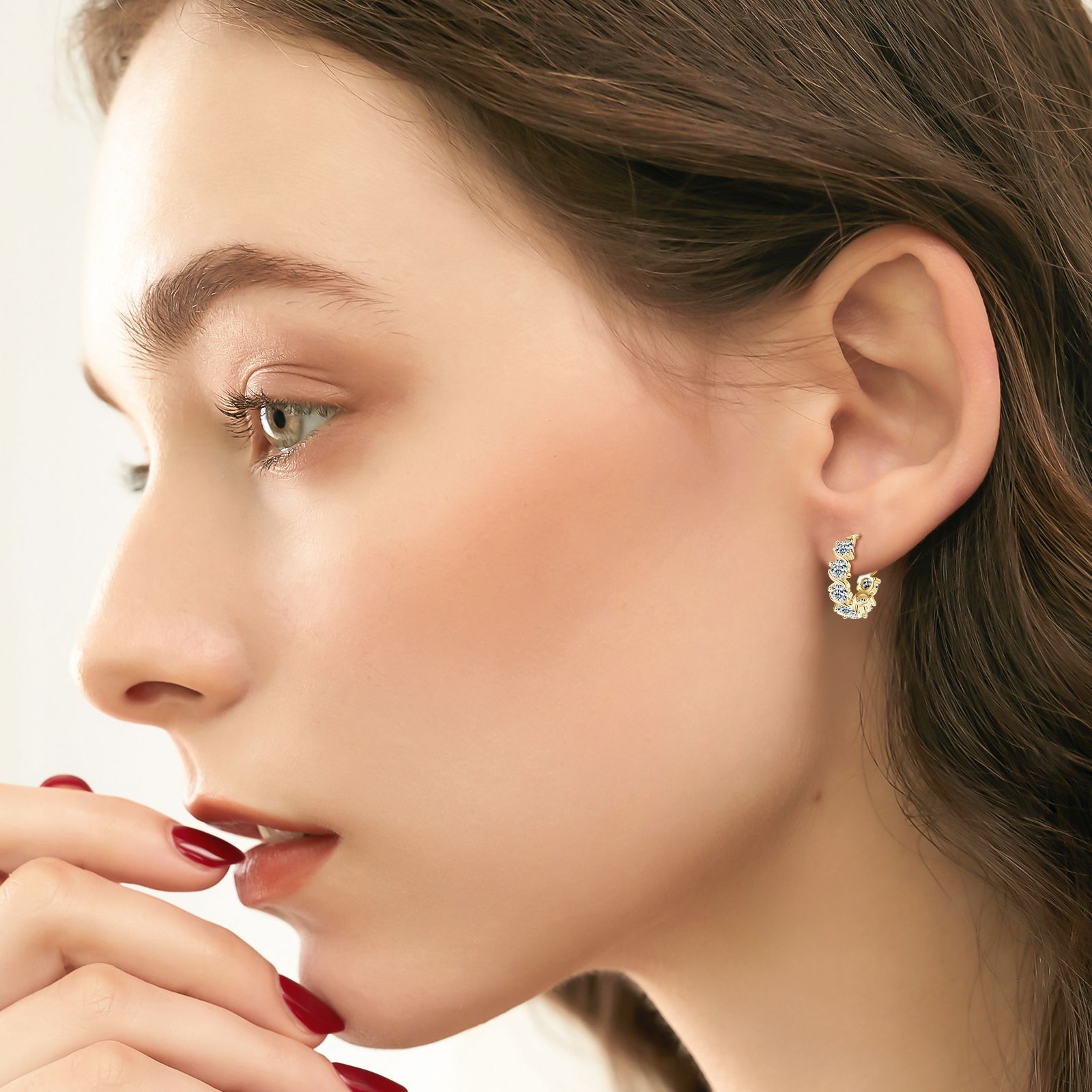 Fashion Personality Diamond Stud Moissanite Earrings