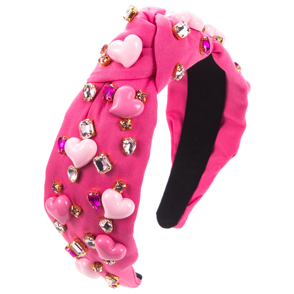 Baroque Valentine's Day Headband Female Hand-stitched Glass Charms Gemstones Sequins With Love — foto 15
