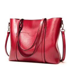 Trendy Retro Tote Bag Portable Shoulder - Red - View 1