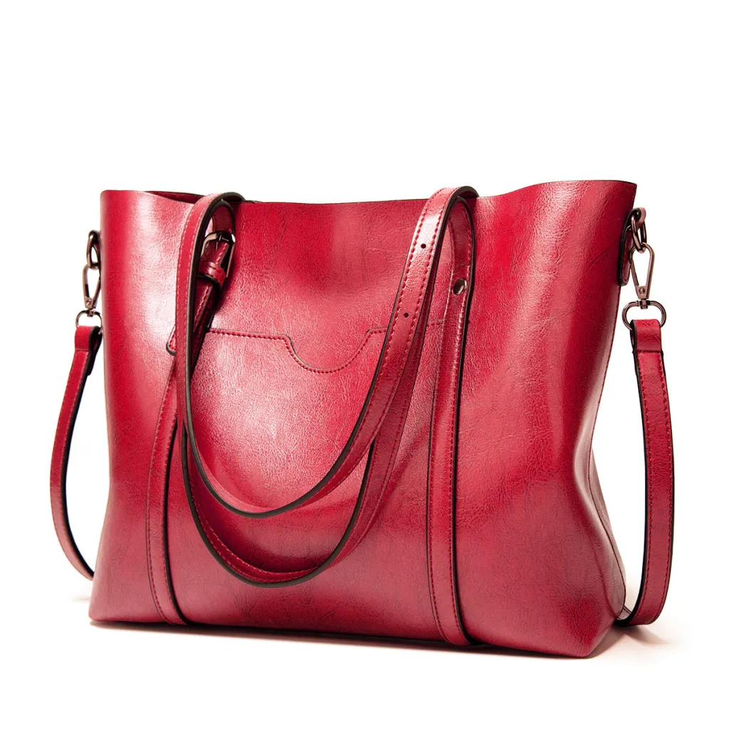 Trendy Retro Tote Bag Portable Shoulder - Red