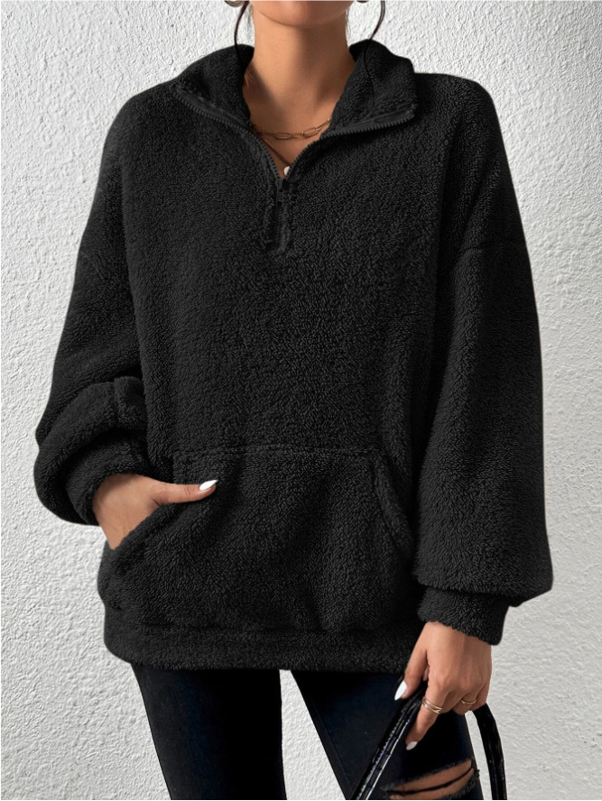 Women's Fashion Casual Plush Stand Collar Sweater