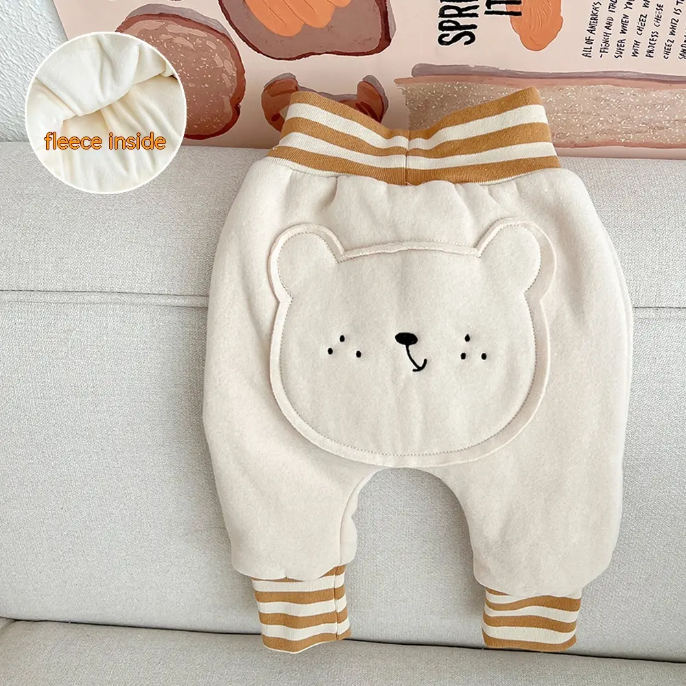Padded Fleece Trousers High Waist Belly Protection