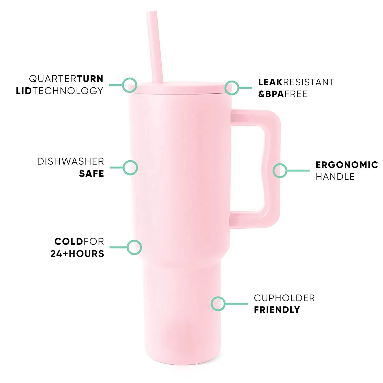 40oz Handle Cup 304 Stainless Steel Cold Insulation Large Ice Cup