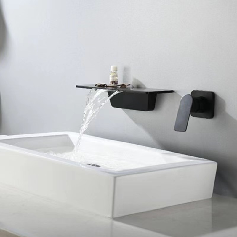 Title 4, Dark Mounted Wash Basin Black Basin Faucet. Mod...