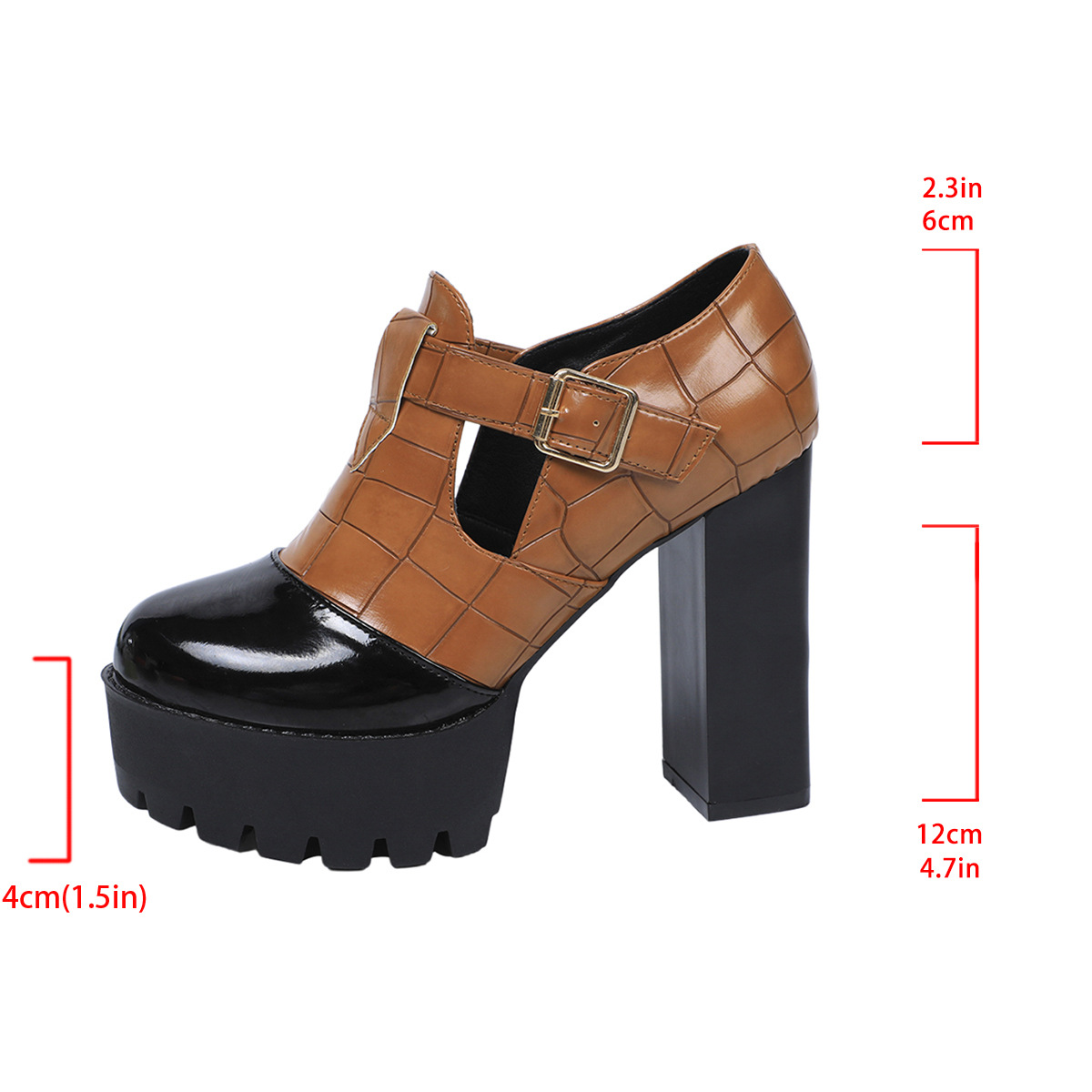 Chunky-Heel Buckle Strap Heels, picture 5 of 7