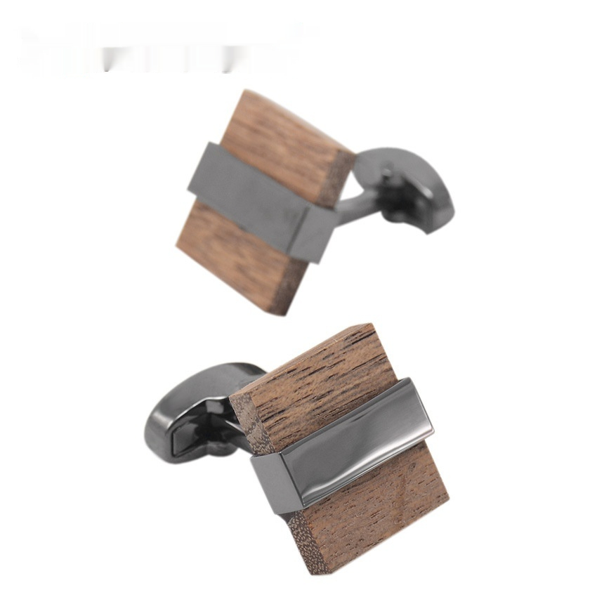 Square Wood Grain Cufflinks